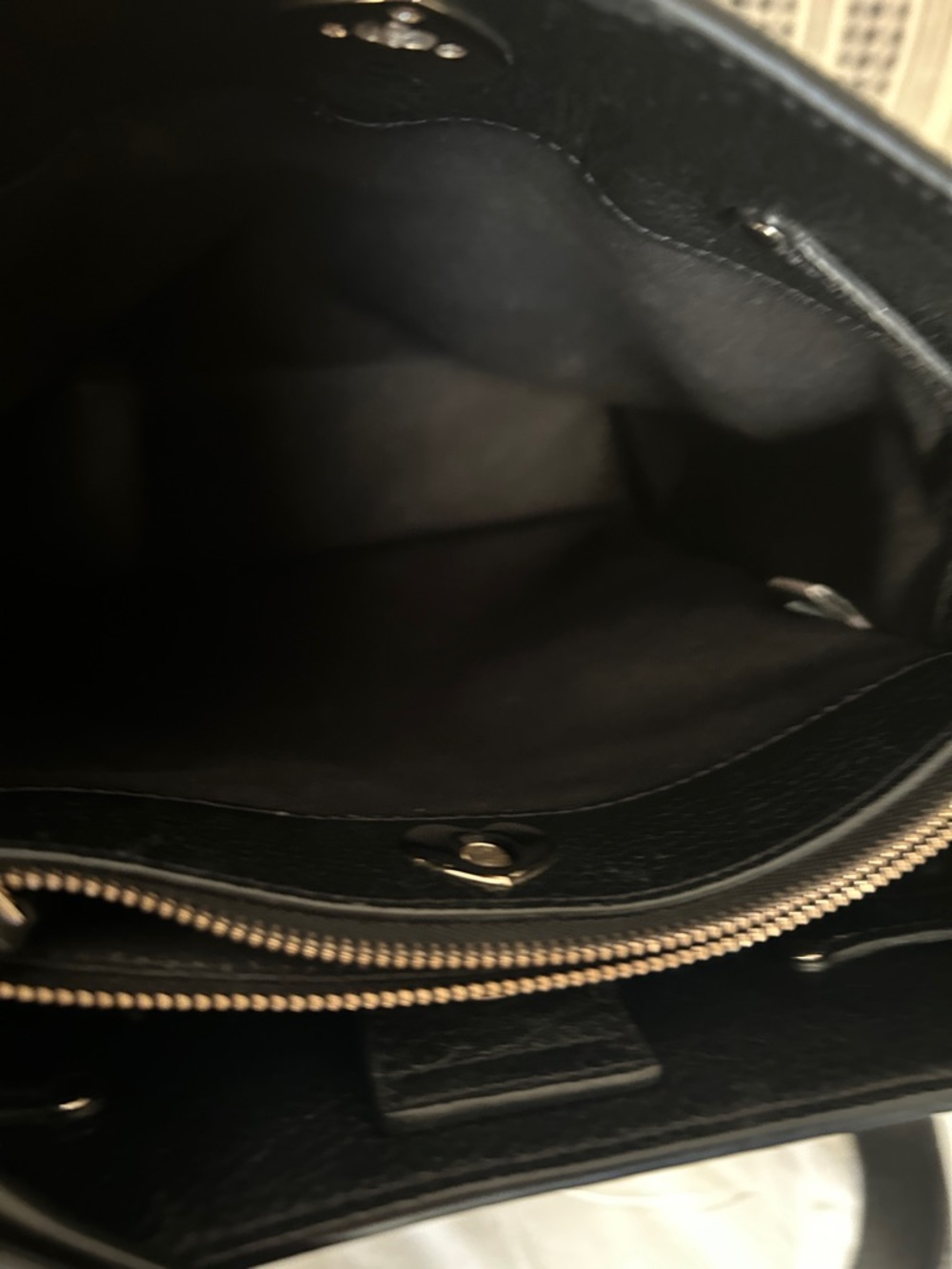 kate spade Marti Black & Cream Check Canvas bucket Bag - Picture 11 of 14
